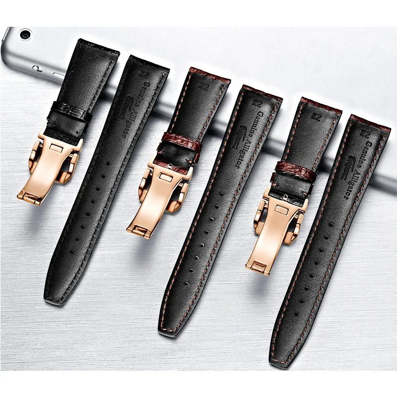 Applicable for Portuguese seven-day chain Portuguese Pertofino crocodile  watch strap, strap   men