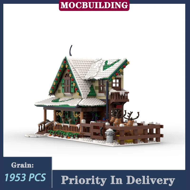 

Winter Village Reindeer Ranch Model Building Blocks Assembly MOC Christmas Gift Scene Collection Toys