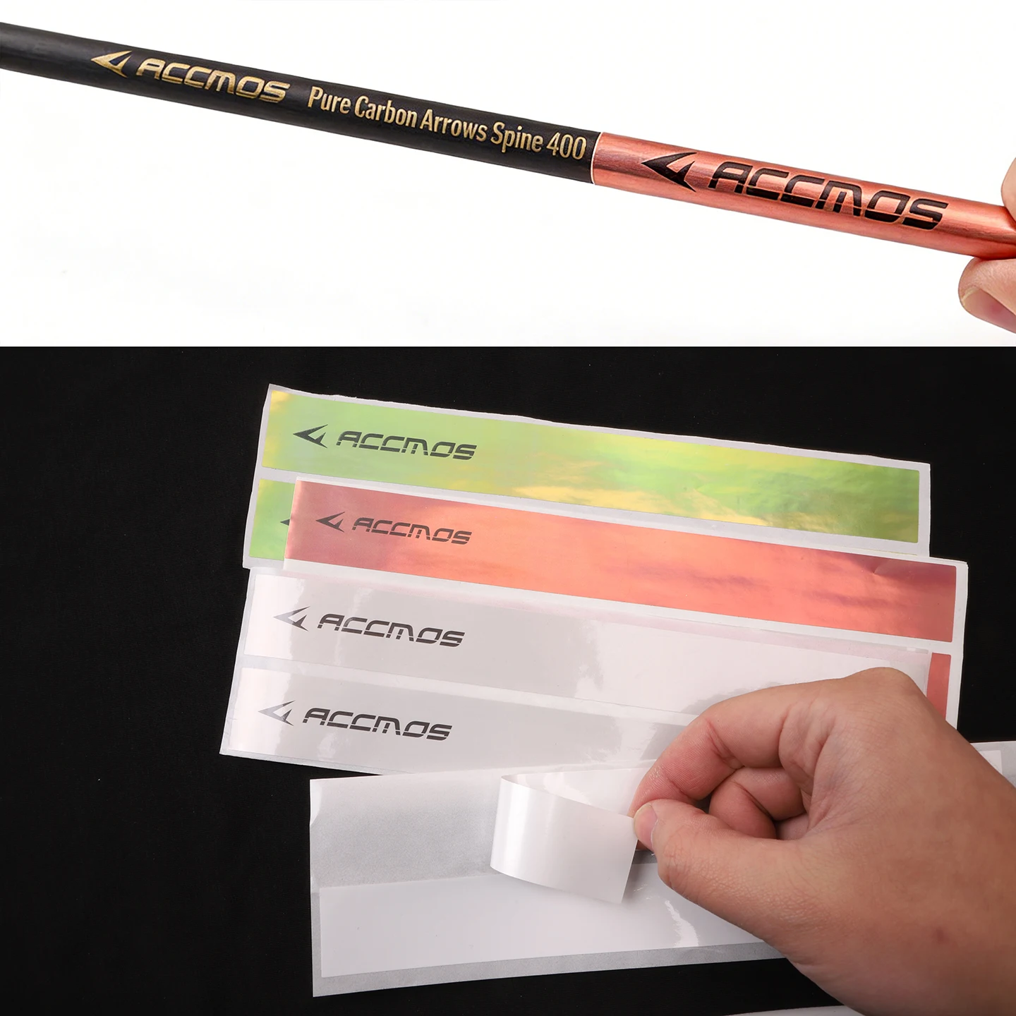 ACCMOS Laser Film Arrow Shaft Stickers Wraps Colorful Arrow Wraps DIY Carbon Wooden Bamboo Aluminum Shafts Archery Accessories
