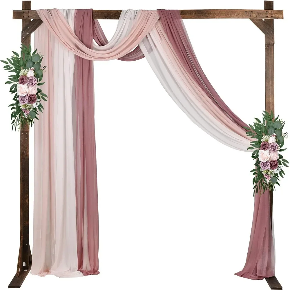 

%a 7.2FT Square Wooden Arch for Wedding Wood Arch Wedding Arbor Backdrop Stand for Ceremony Rustic Wedding Indoor Outdoor Decor