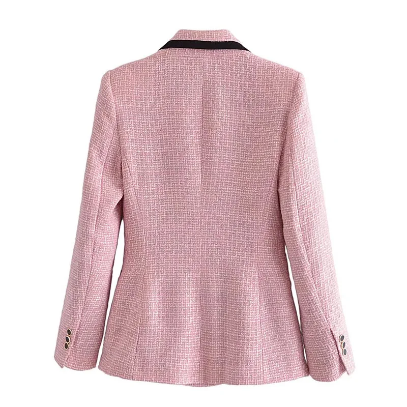 2024 autumn new women\'s clothing style fashionable and versatile slim fit light pink texture suit jacket