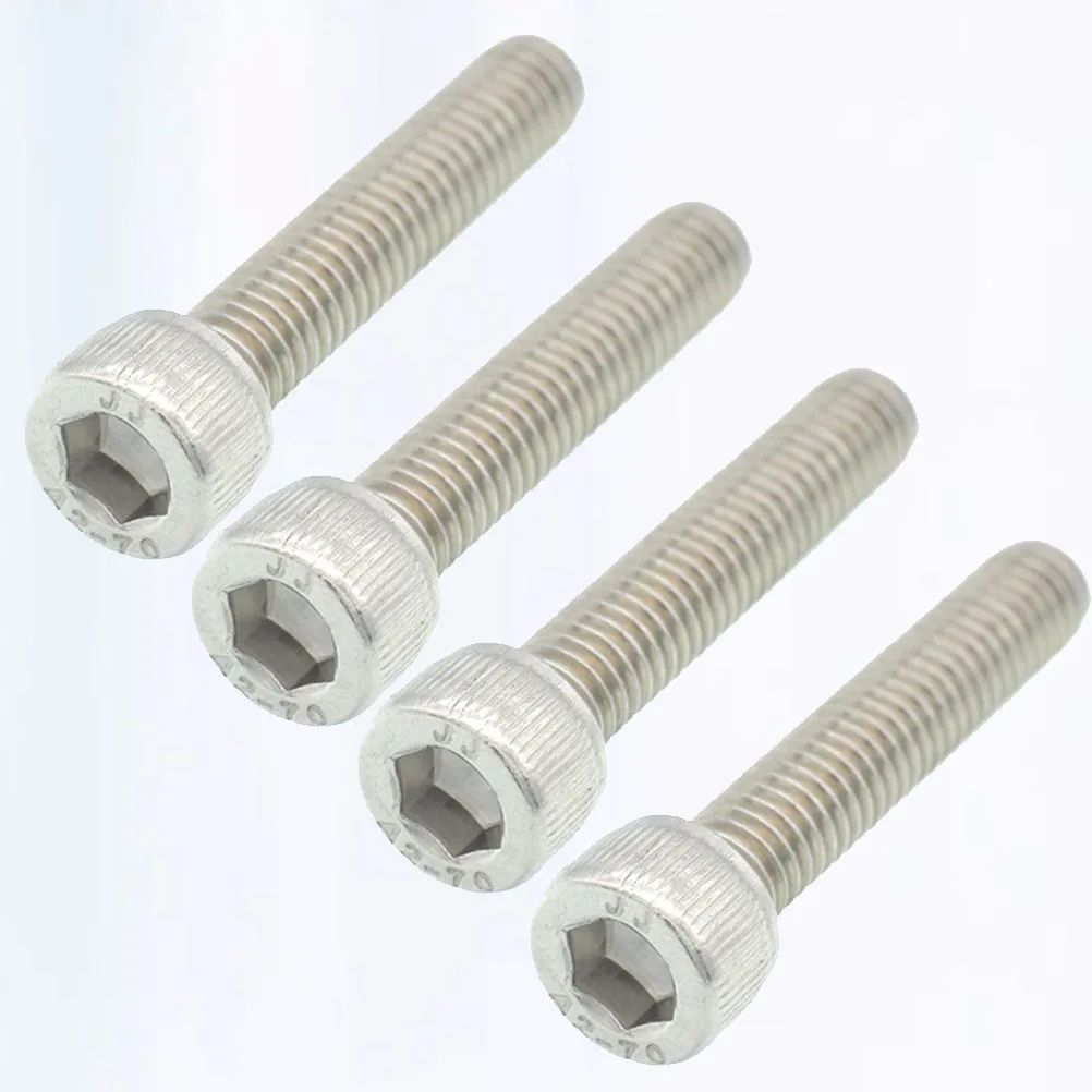 

4 Pcs Bicycle Handle Screws Accessories Titanium Bike Fork Cap Headset Road Mountain Stainless Steel