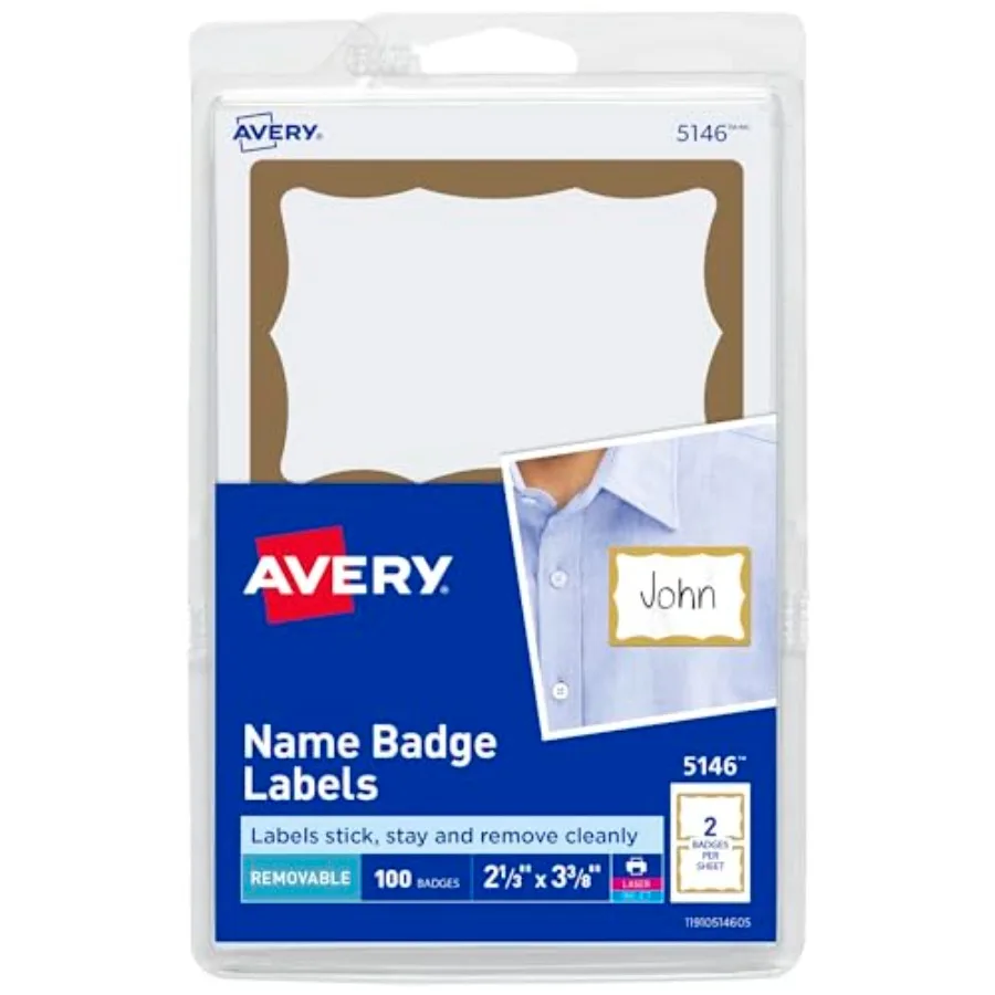

Customizable Name Tags 2-1/3 x 3-3/8 100 Removable Name Badges in Various Colors Reusable Plastic with Easy-to-Write Surface
