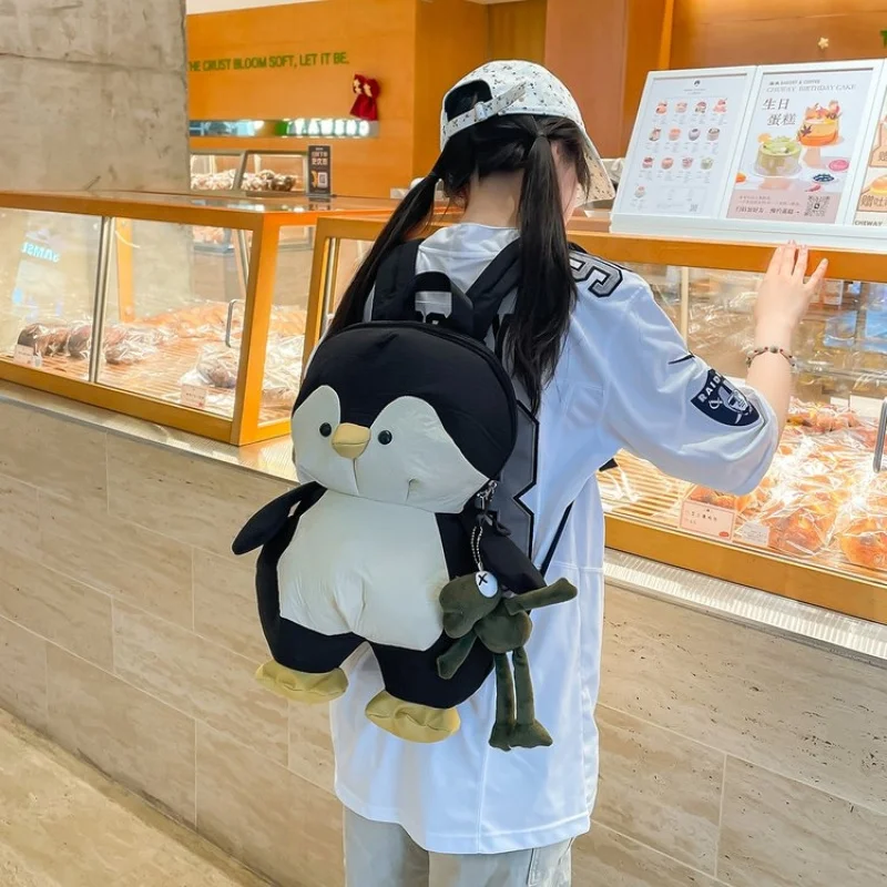Boys Girls Backpack Cute Animal Penguin Children Plush Backpack Kindergarten School Bag
