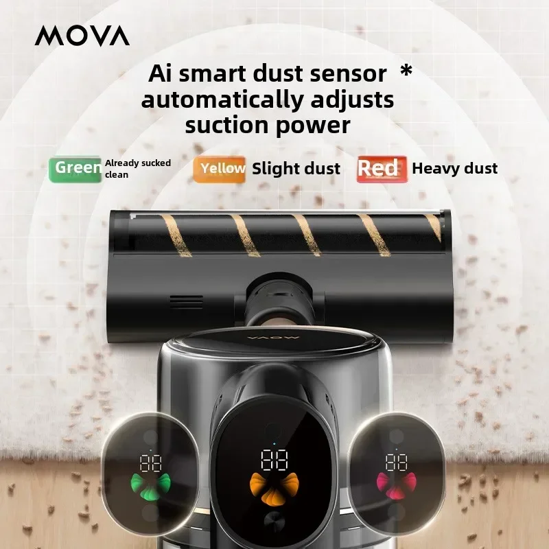 Original  【Blockbuster New Product】 MOVA Green Light Dust Display Wireless Vacuum Cleaner S5 Sense in Addition To Mites and Dus
