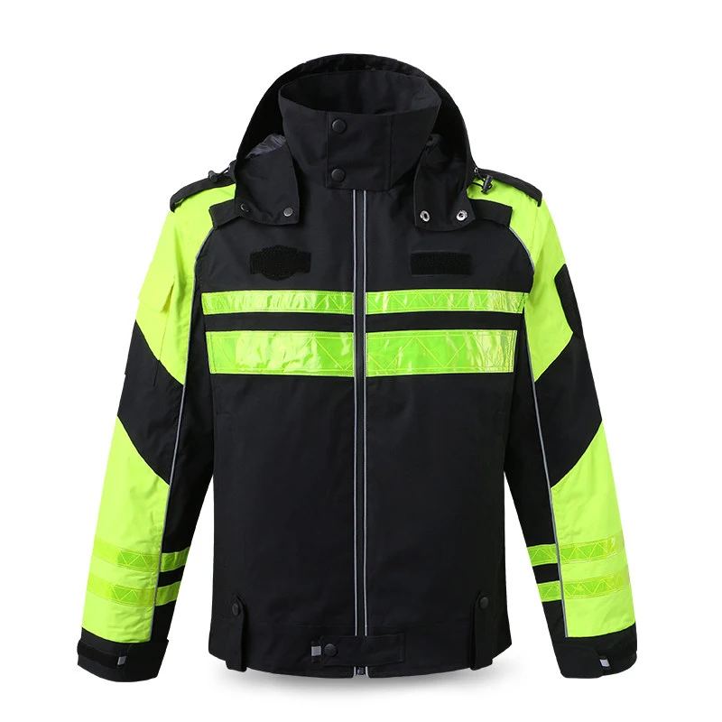 Uniform Jacket Safety Clothing Working Clothes Hi Vis Workwear Jacket Reflective Rain Jacket Cycling Multi-functional Pockets