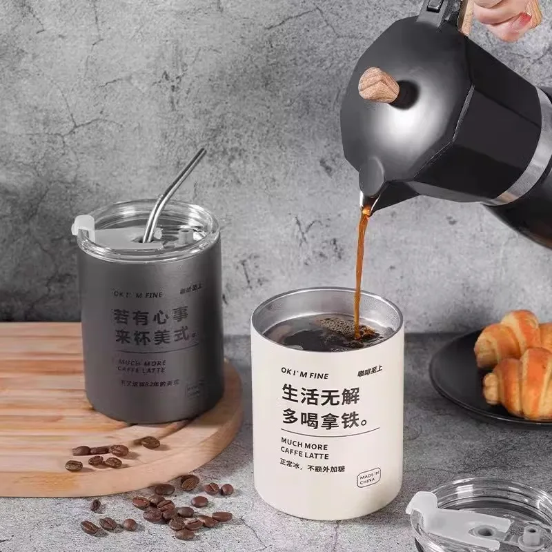 Mug de voyage isotherme en acier inoxydable de qualité supérieure, grande capacité, tasse thermos portable pour café, design élégant pour la maison, le bureau et l'extérieur
