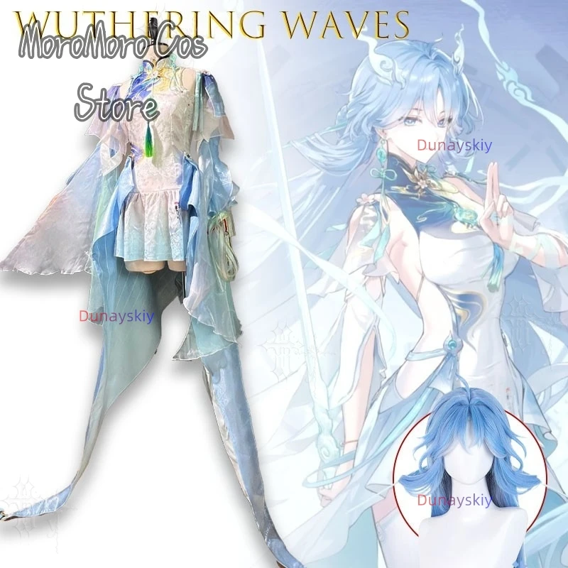 Wuthering Waves Qingxiao Full Set Hair Ornament Earrings Two Dimensional Game Costume Cosplay Accessory Comic Con Show view 2
