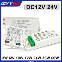 10W 12W 24W 36W 60W LED Driver DC12V DC24V 600MA 1000MA 2A 3A 6000MA Constant Voltage Drive LED Power Supply For Various Lights