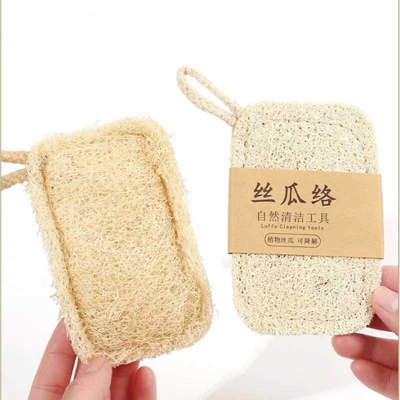 1Pcs Natural Luffa Dish Washing Cloth Sponge Loofah Scrub Pad Dish Pot Easy To Clean Scrubber Sponge Kitchen Clean Brushes Pad