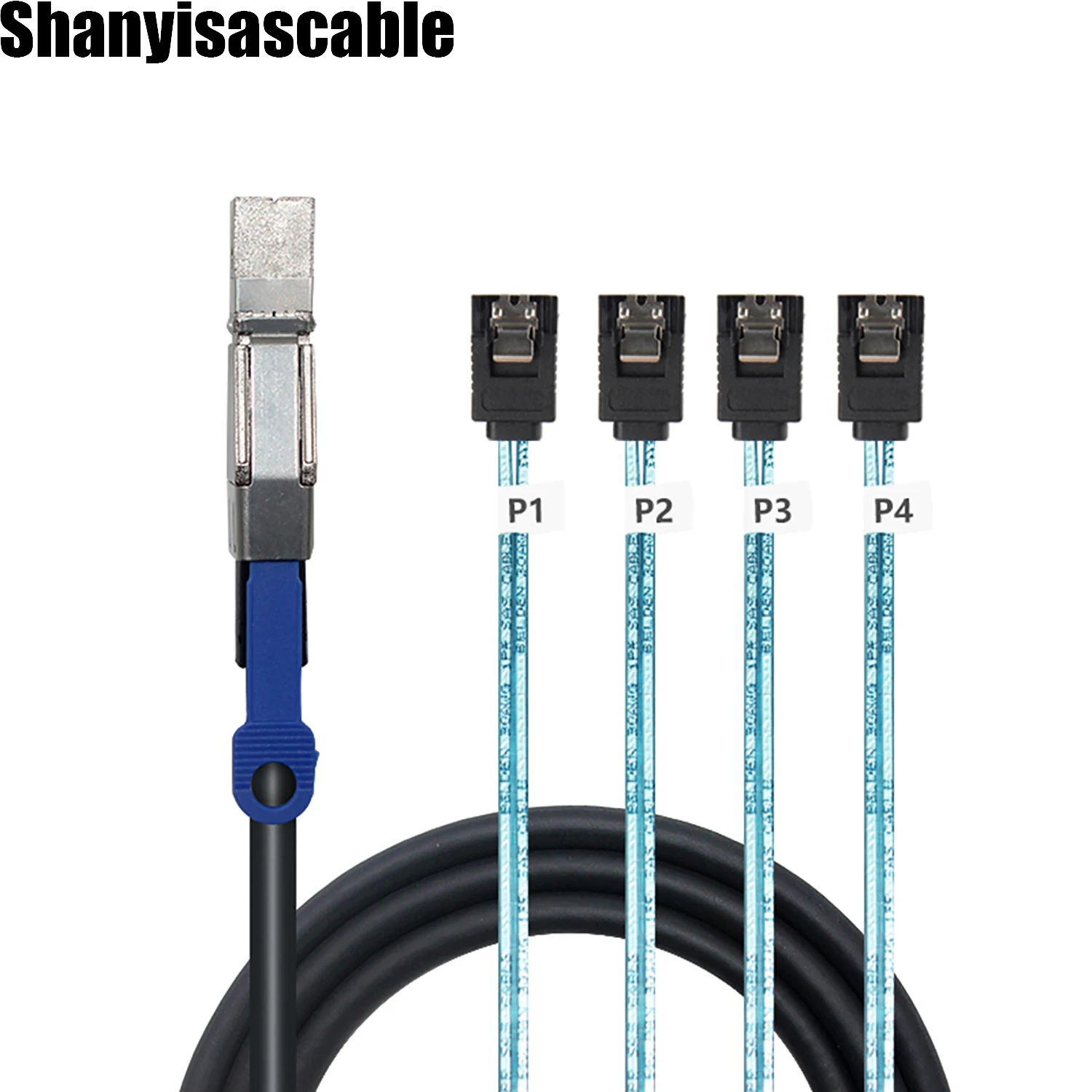 

2.0M External Mini SAS HD SFF-8644 to 4 Port SATA 7P female Hard Disk Data Server Raid cable