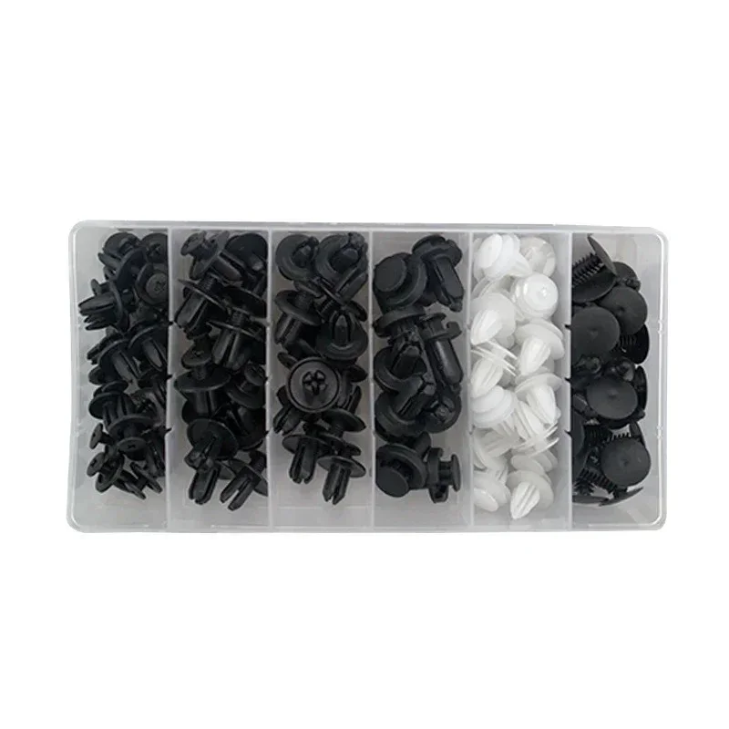 100pcs Boxed Universal Plastic Car Bumper Push-In Retaining Pin Rivet Trim Plate Retaining Buckle Clip Auto Repair Tools