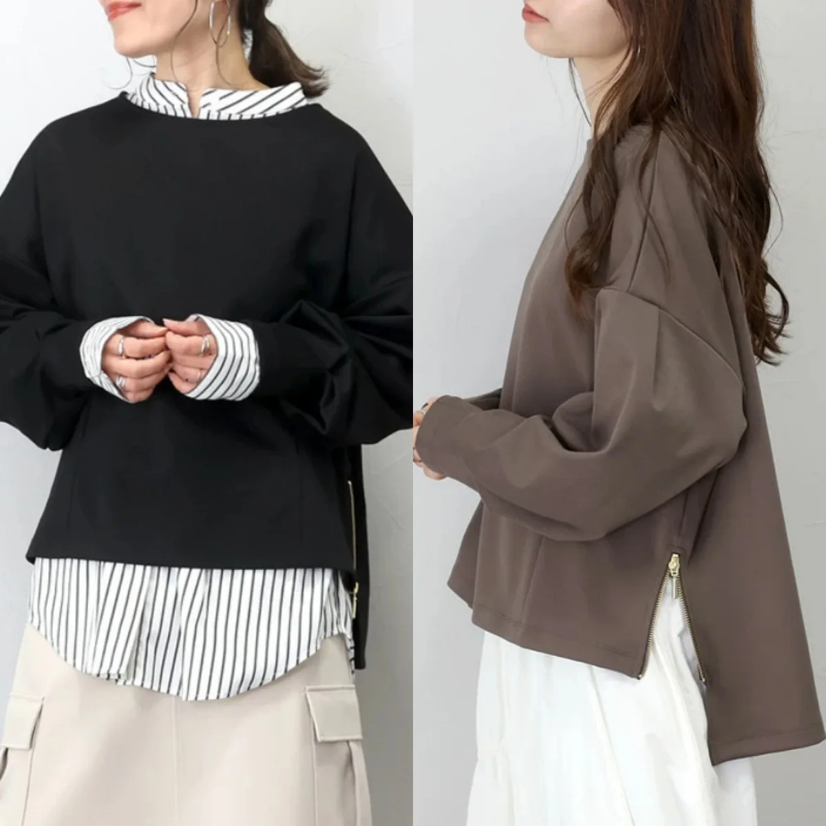 

2025 Autumn and Winter New Long Sleeved Hoodie Loose Round Neck Base Top Jacket