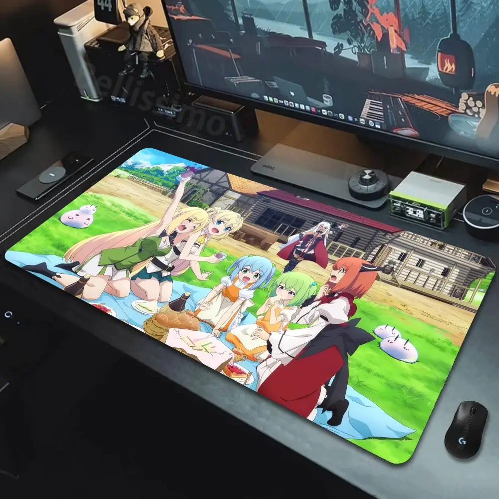 Desk mats Sanbyaku Mouse Pad Taoshite Holiday gifts Non-Slip Rubber Esports Gifts for girls Edge Suraimu locking Anime Mousemat