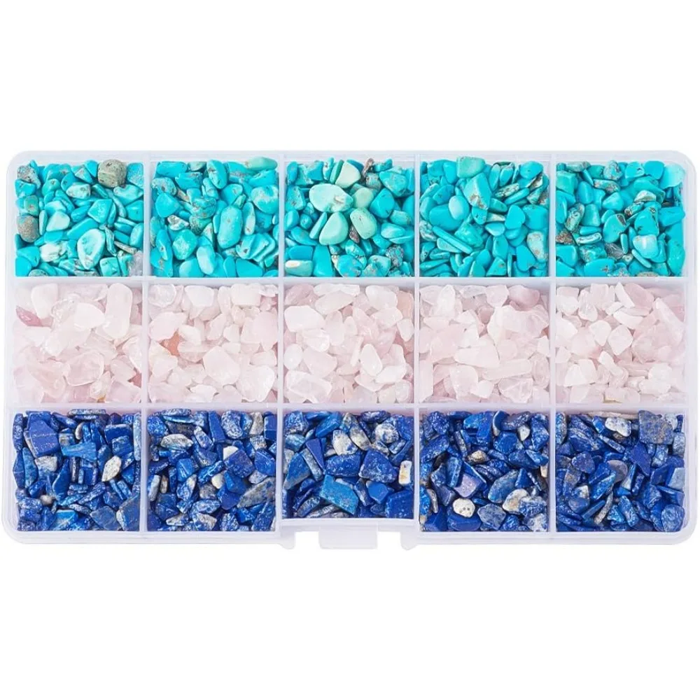 1 Box Tumbled Chip Gemstone Beads Crushed Pieces Undrilled Stone for Jewelry Making Natural Amethyst, Natural Lapis Lazuli and