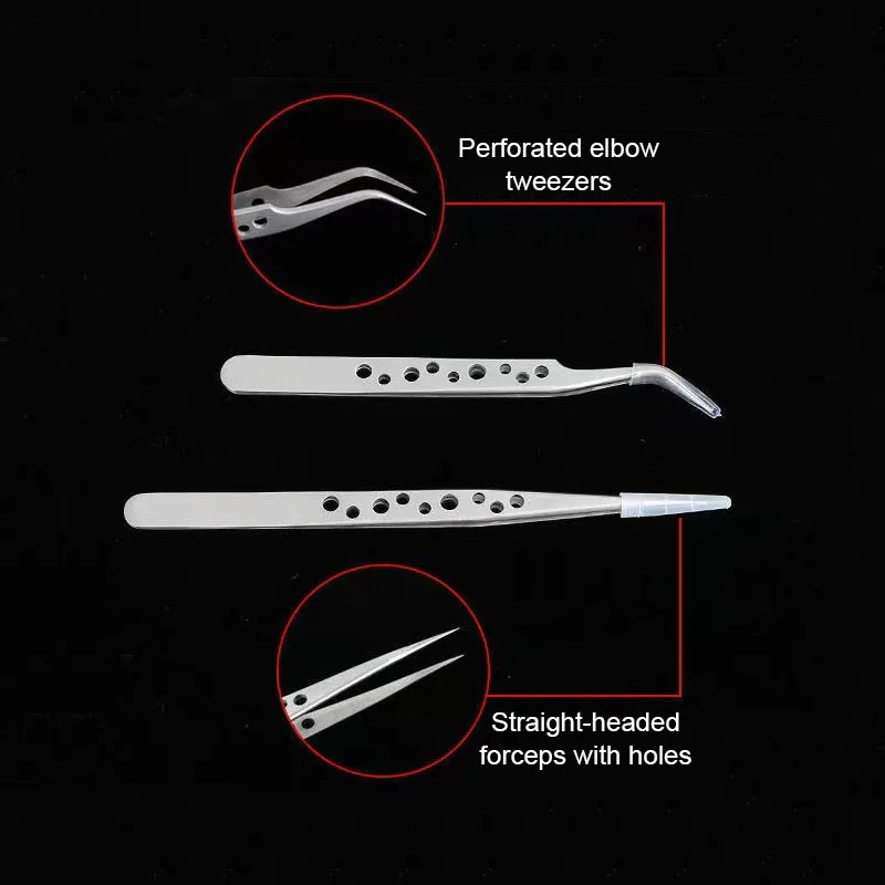 Industrial Tweezers Electronics Anti-static Precision Stainless Curved Straight Tip DlY Tools Sets Forceps Phone Repair JMNZ04