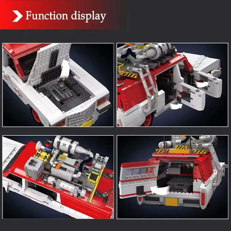 2468 ชิ้น Ghostbusters การวิเคราะห์ภาพยนตร์รถชุดบล็อกอาคาร - Ghost Hunter Bus & กีฬา Super Speed Racing รถของเล่นสําหรับเด็ก