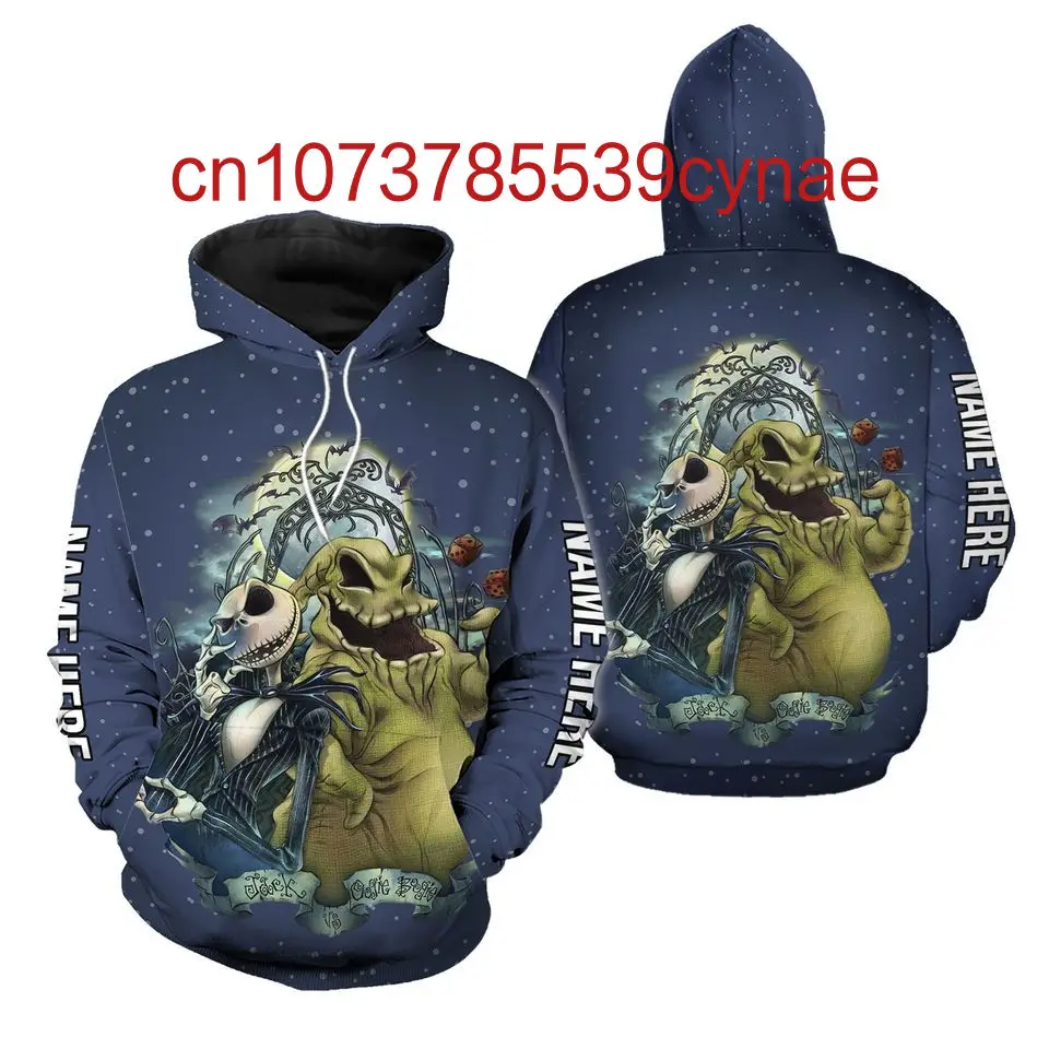 Disney Oogie Boogie Hoodie 2024 New Casual Street Fashion Men's and Women's Long Sleeve Hoodie