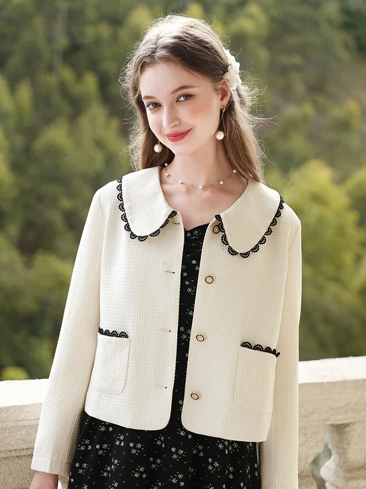 I BELIEVE YOU Fall Clothes 2024 Women White Elegant French Vintage Jackets Solid Short Lace Cardigan Winter Coats 2234185258