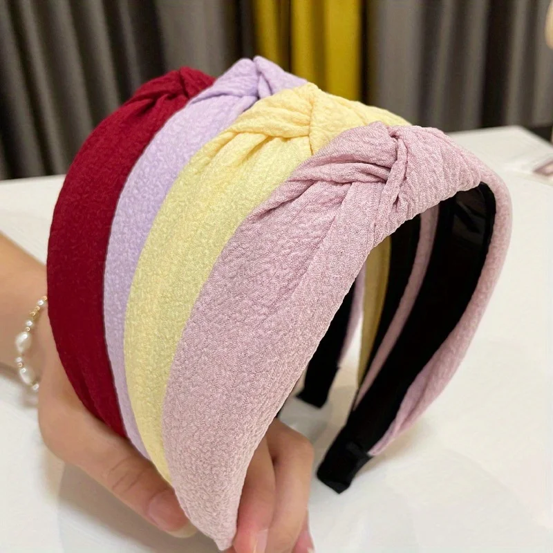 

Solid Color Thin Headband Retro Spring Summer Design Sweet Kawaii Hair Band Non-Slip Portable Hair Accessory for Daily Commute