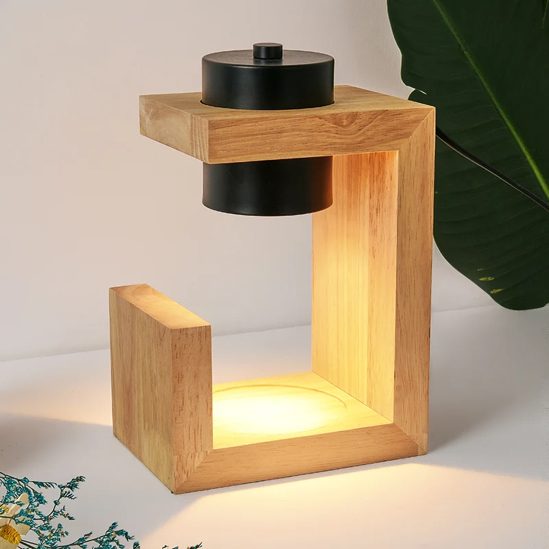 Imagem -05 - Nordic Wood Timing Candle Warmer Lamp Iluminação Interior Lights Aromaterapia Mesa de Cera Quarto Fusão 110v 230v