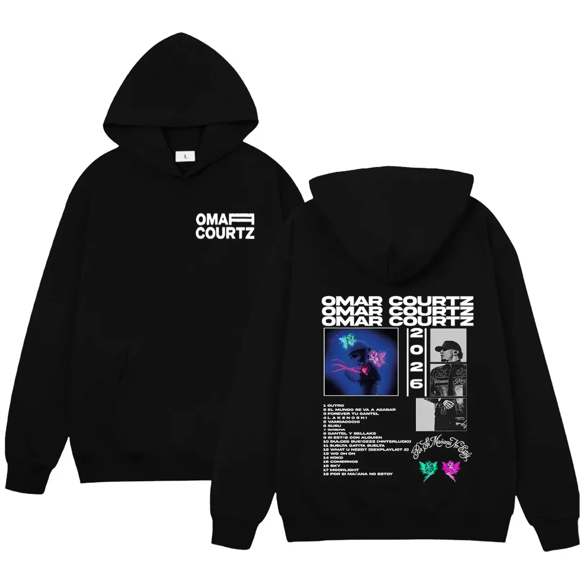 Moletom Casual Omar Courtz Graphics 2026 para Homens e Mulheres, Streetwear, Manga Longa, Tamanho Grande, Confortável