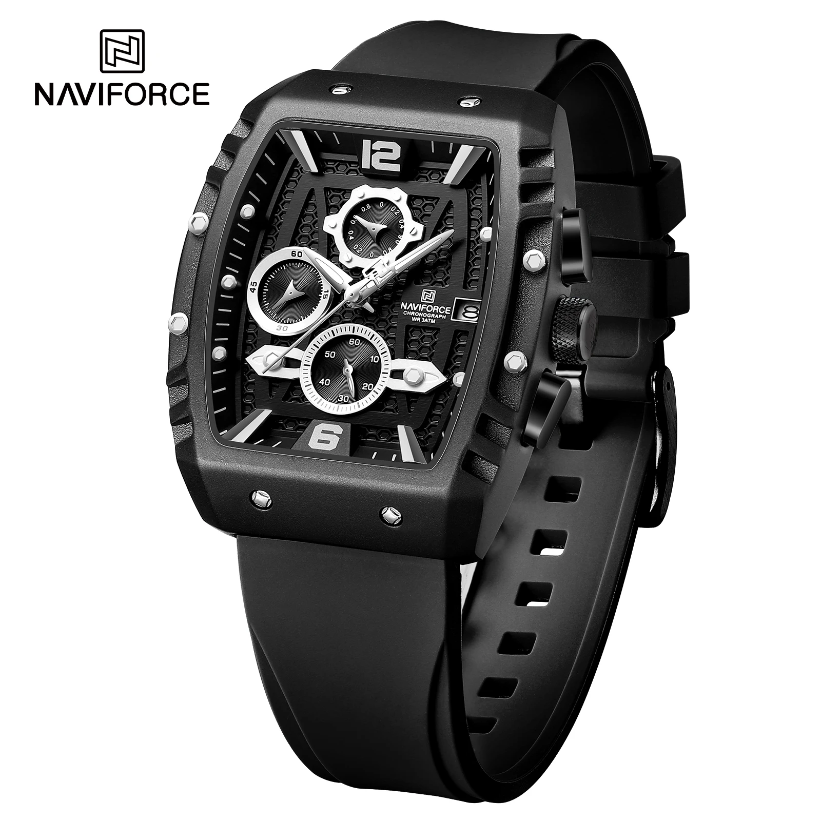 

NAVIFORCE New Luxury Men's Watch Casual Waterproof Chronograph Luminous Quartz Wristwatch Silicone Strap High Quality Clock 2023