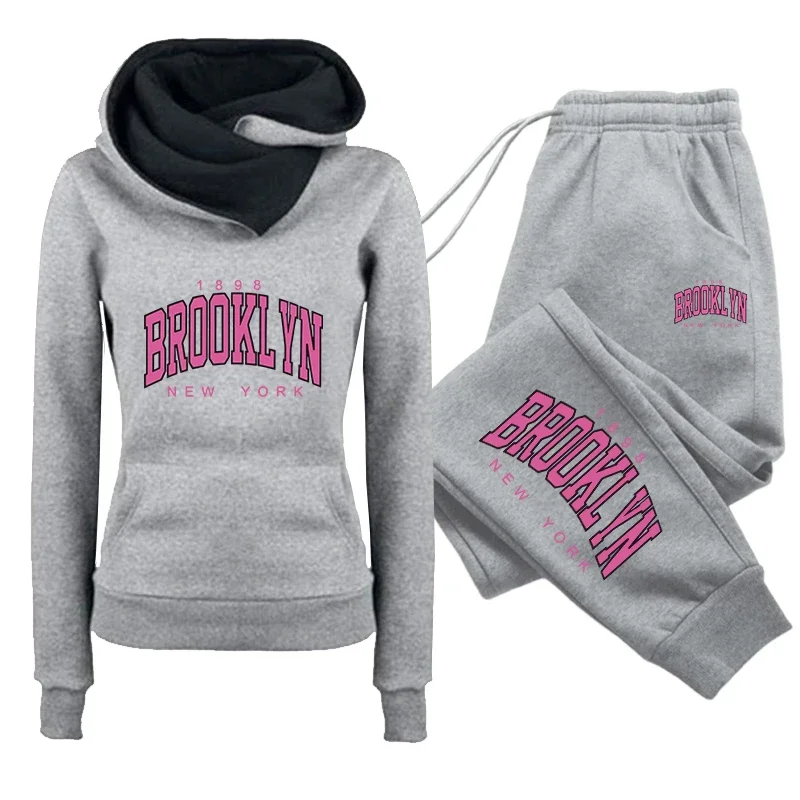 Fall Winter Female Daily Casual Sports Outfit Women's Set/Hoodie/Pants 2026 Fashion Print Tracksuit Hooded Sweatshirt Sweatpants