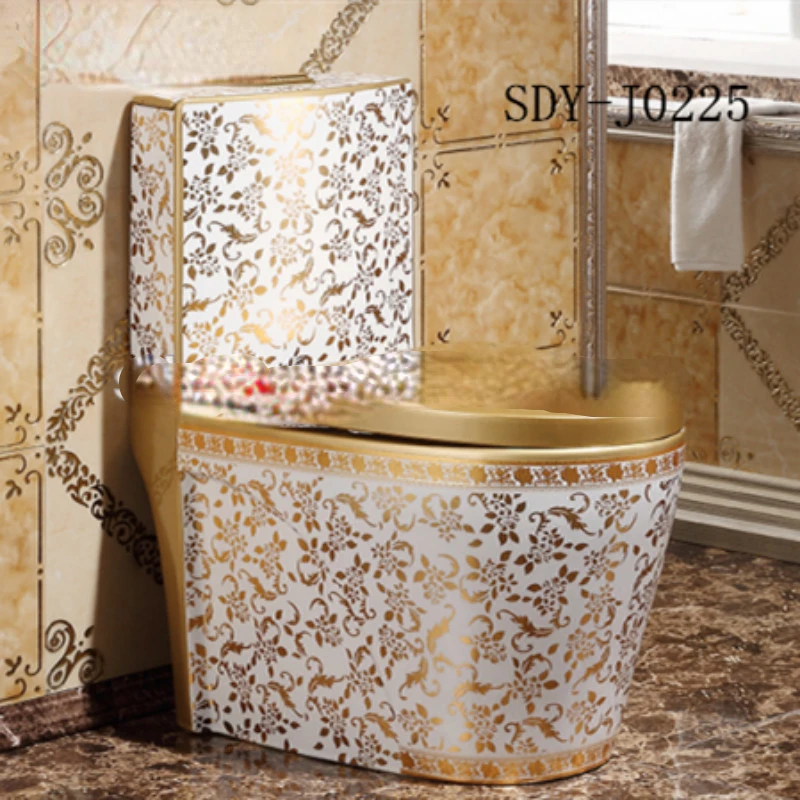 Sanitary ware gold colored wc toilet bowl ceramic gold plated toilet bowl