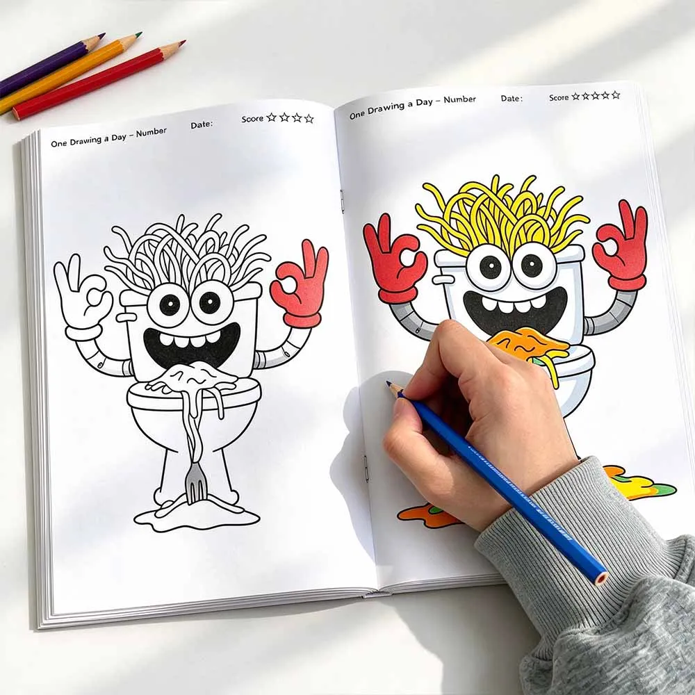 Teens Pixel Coloring Book,Brainrot Robot Animal,Thick Paper,Color Guide,Fun Drawing Activity,DIY Art Craft,Relaxing Gift