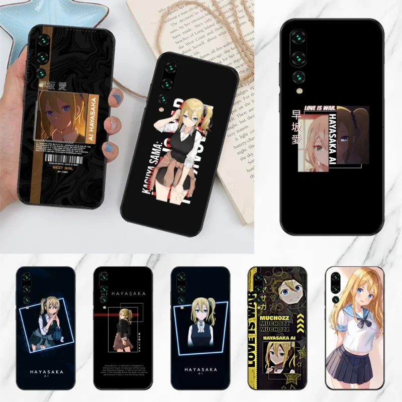 Love is War Hayasaka Phone Case for Huawei P50 P40 P30 Pro Lite P Smart 2021 2019 Magic 3 Black Soft Phone Cover Funda