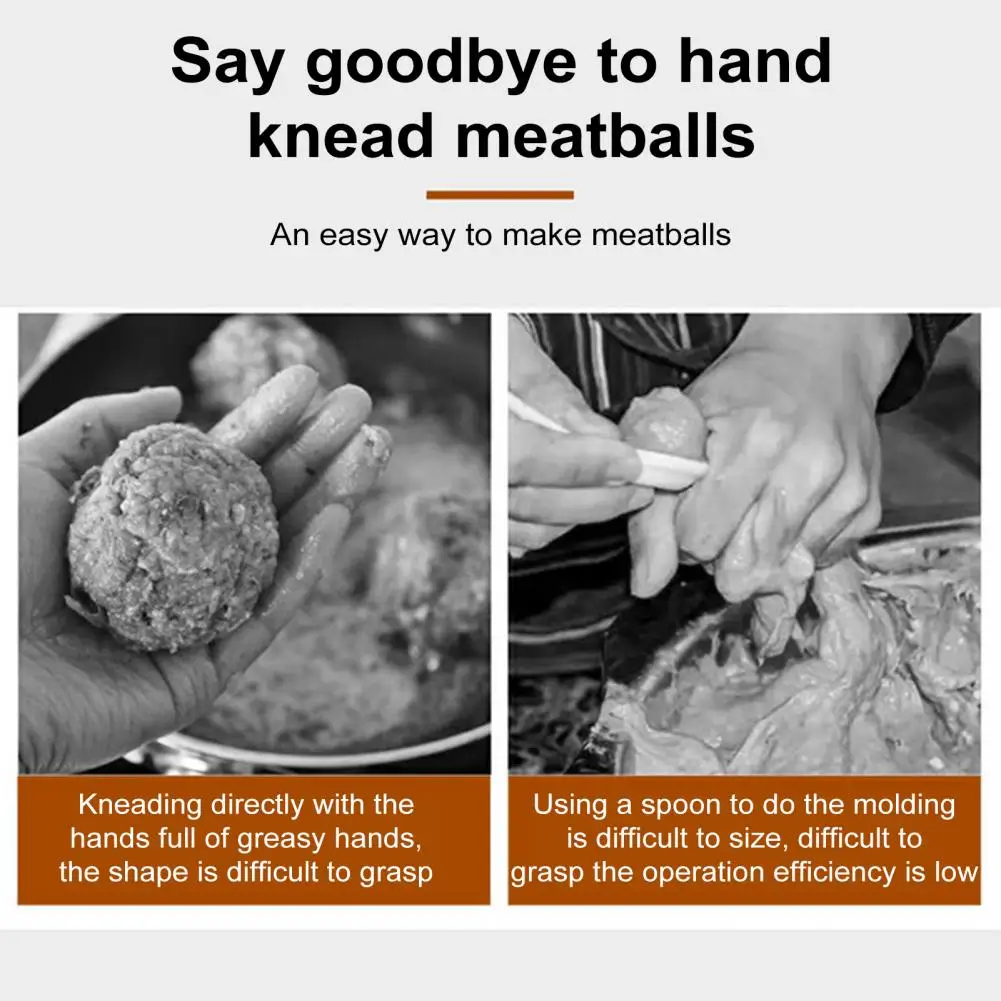 Stainless Steel Kitchen Accessory 2/3pcs Stainless Steel Meatball Spoon Maker Set Peeling Gadget with Hanging Design for Easy