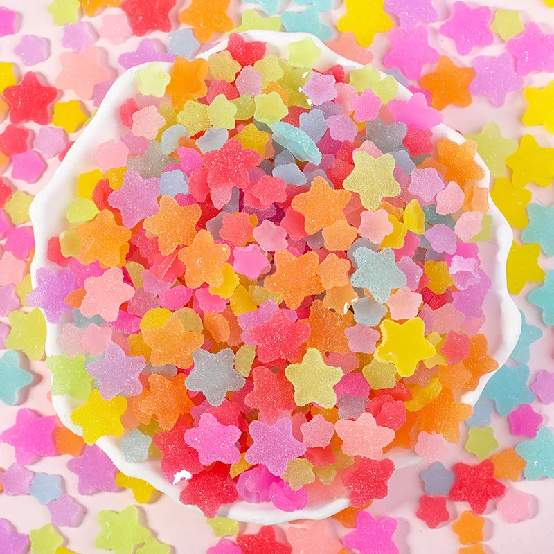 Jelly Effect Resin Star Charms Soft Candy Beads for DIY Cream Glue Phone Case Hair Clip Craft Supplies