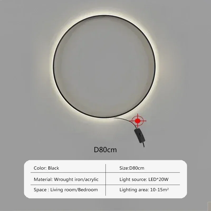 CETANT LED-Wandleuchte Großer Kreis 4