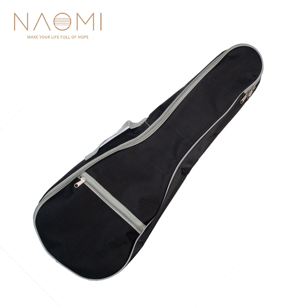 NAOMI 21 Inch Ukulele Bag Black Portable Ukulele Bag Soft Case Gig Cotton Guitar Family Parts Accessoris New