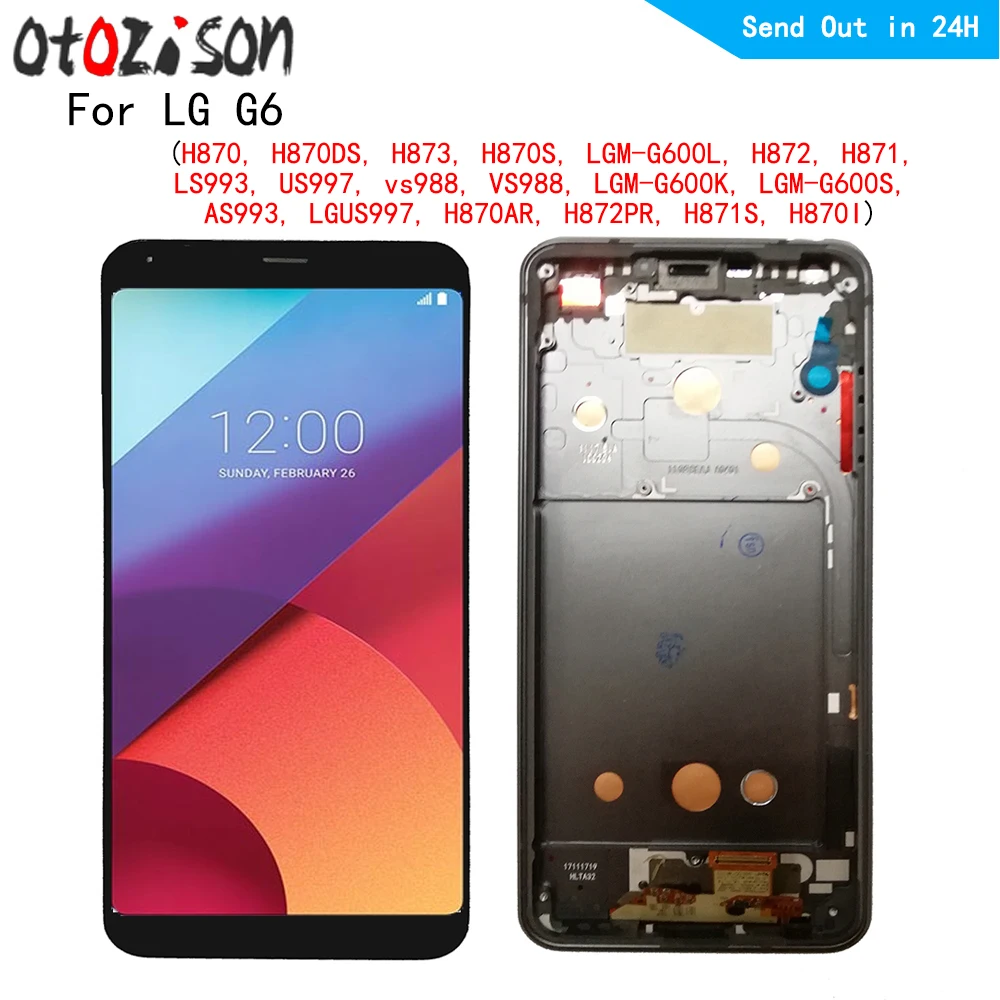 Display For LG G5 G6 G7 ThinQ Fit One G8 G8X G8S G9 ThinQ LCD With Frame LCD Screen Touch Panel Digitizer Assembly