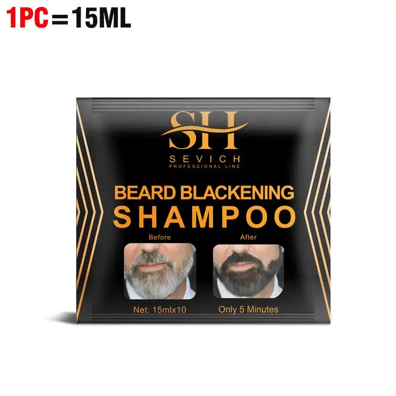 5–20 Stück natürliches Haarfärbemittel, schwarzes Bart-Shampoo, Bartfarbe für Männer, Bartfärbung, 5 Minuten, temporäres Schwärzungsschnurrbart-Shampoo