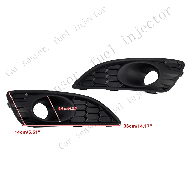 Q+ 2PCS Matte Black Front Fog Light Lamp Cover Grille For Ford Fiesta 2013-2017