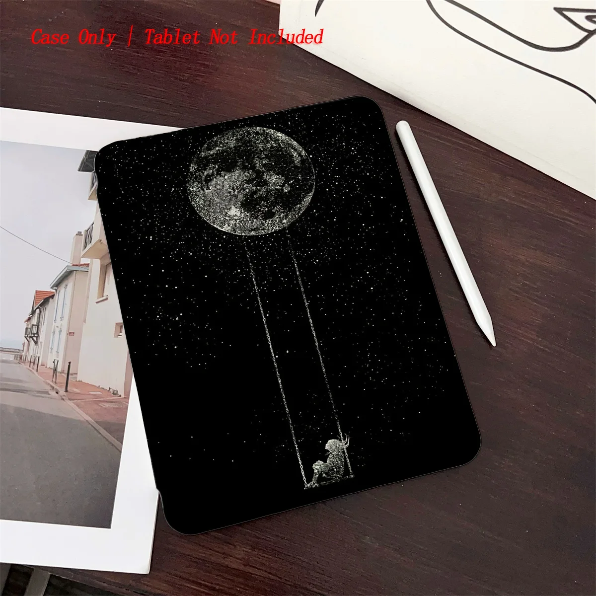

Girls’ Dreamy Space Moon & Little Girl iPad Case For Apple iPad Pro 11/12.9 Air 3/4 10.9 Inch Mini 6 Fashion Cover