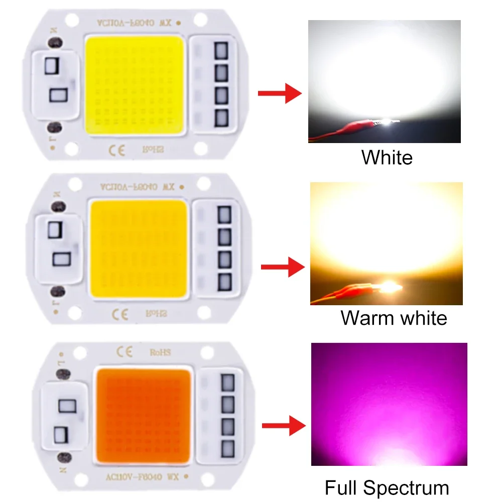 Smart IC does not require driving LED COB light source chip 220V DIY floodlights spotlights  LED bulbs outdoor light accessories