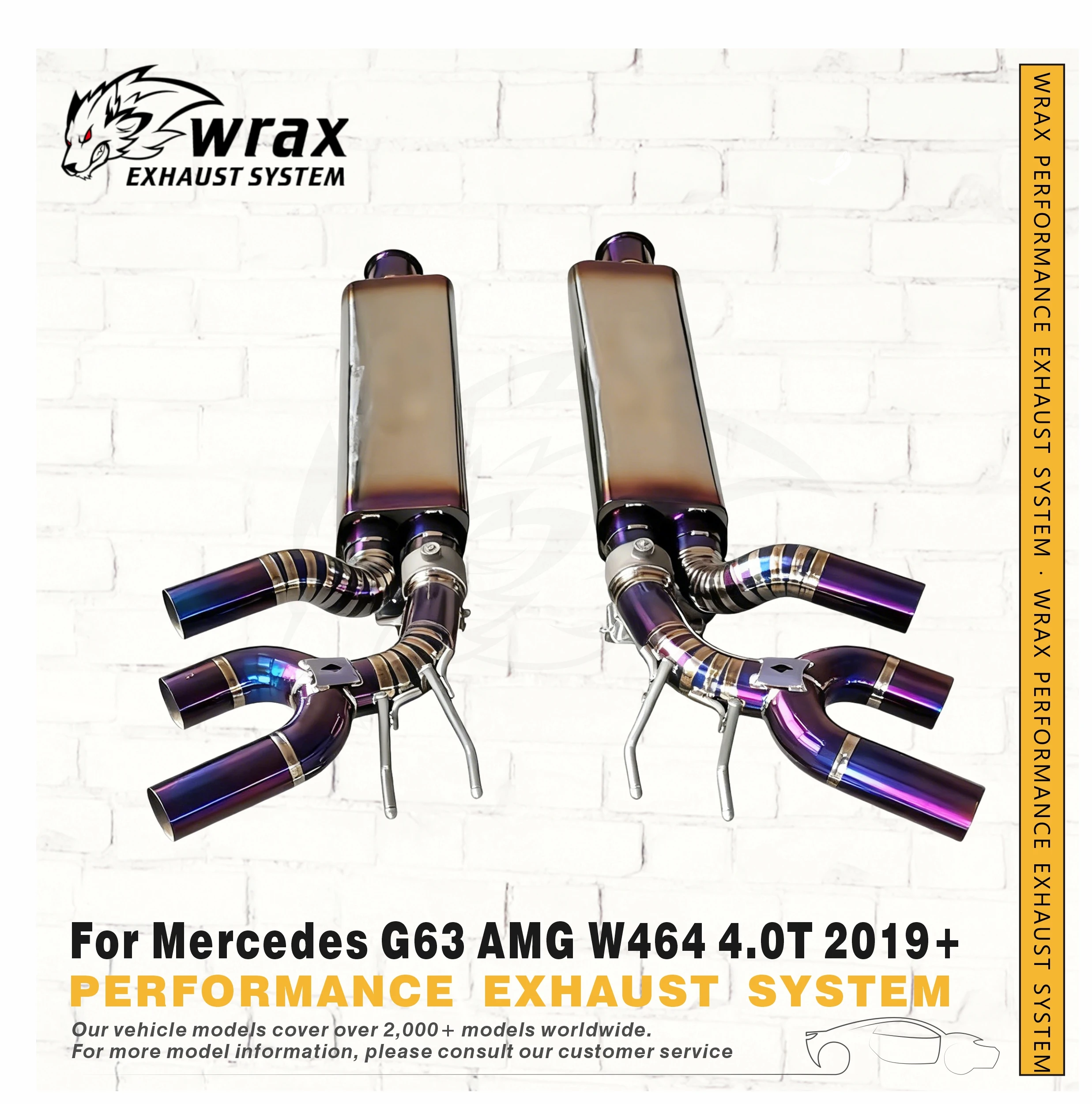 

WRAX Sport Exhaust System for Mercedes BENZ G63 AMG W464 4.0T 2019+ Titanium Catback Plug-and-Play Design for Easy Installation