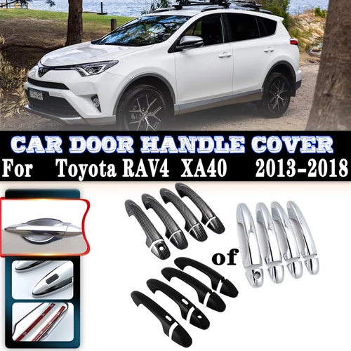 Imagen 1 del producto Manijas de puerta de coche de lujo para Toyota RAV4, accesorios de decoración Exterior contra arañazos, 2013 ~ 2018, RAV 4 XA40