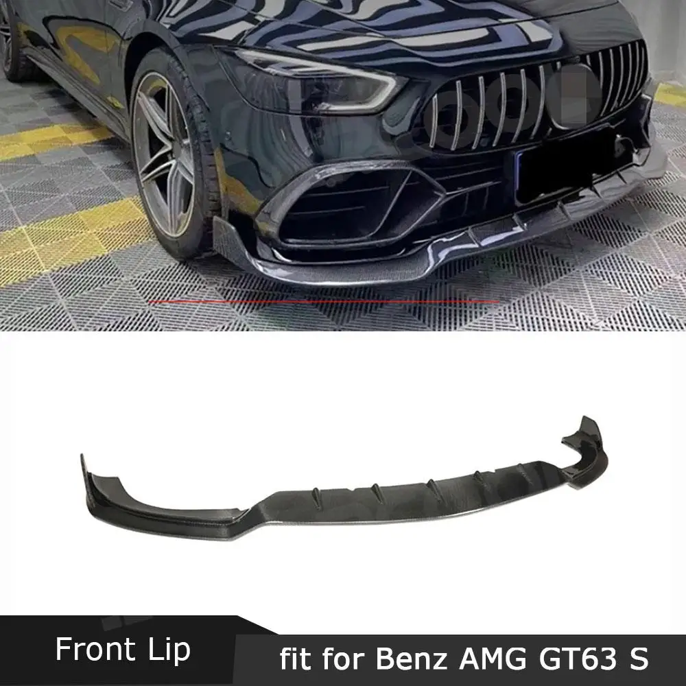 Dry Carbon Fiber Front Bumper Chin Lip Spoiler Splitter Protector For Benz AMG GT63 GT63S 4 Door 2019-2023 Car Accessories