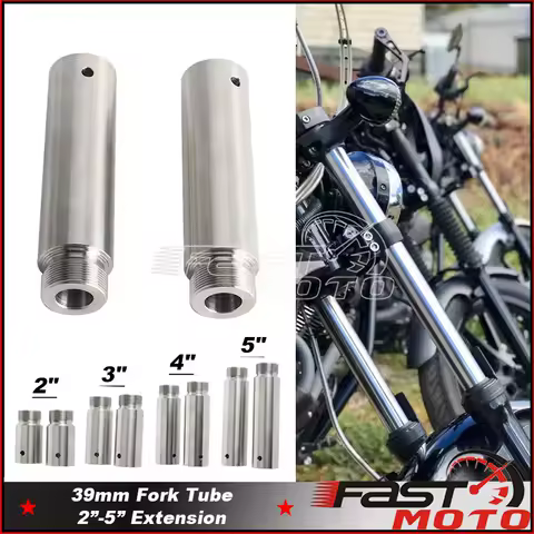 Stainless Steel Motorcycle 39mm Fork Tube 2in-5in Extensions For Harley Dyna Glide Sportster FXD XL 883 1200 Accessories Parts