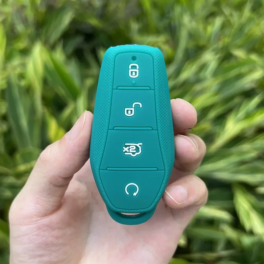 Silicone Car Key Case Cover Skin Protector Rubber Shell Holder for BYD Han Ev Tang Dm/Qin PLUS/Song Pro/MAX/Yuan Dolphin Buckle