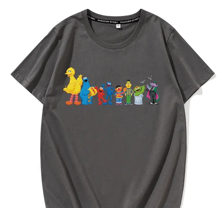 2026 Miniso السمسم الحلو الشوارع الرجال النساء تي شيرت مذهلة تي شيرت قصير الأكمام Crewneck تي شيرت القطن فريد القمم #3