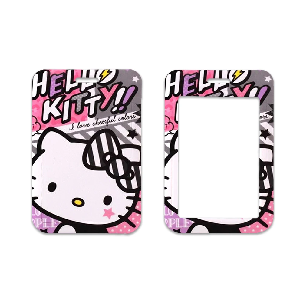 W sanrio Hello KittykromiラムスクールカードIDホルダー、キーチェーンバッグペンダント、アニメストラップ、3 "写真