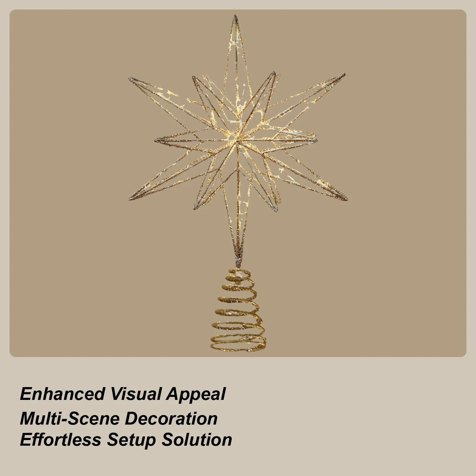 

Рождественская звезда с подсветкой, топпер для елки, праздничные украшения на верхушке дерева, украшения для рождественской елки, звезда на Новый год, офис, в помещении, дома