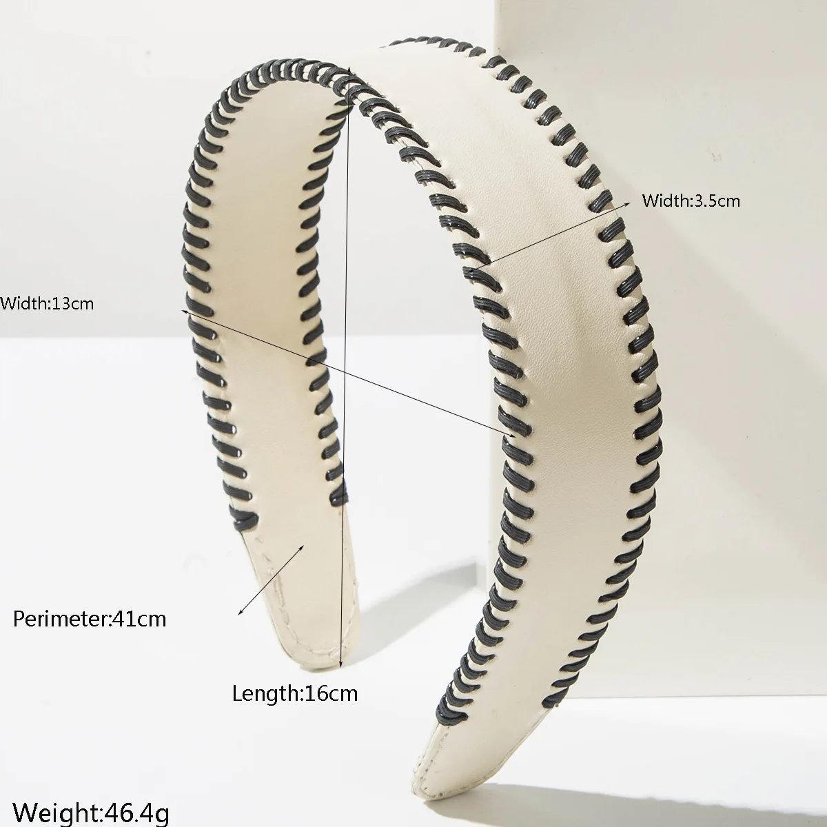 Neues PU-Leder Stirnband mit Farbblockierung, Breitkrempiges, Retro, Hochwertiges Stirnband, Vielseitiges Accessoire für den Täglichen Gebrauch – Detail 1