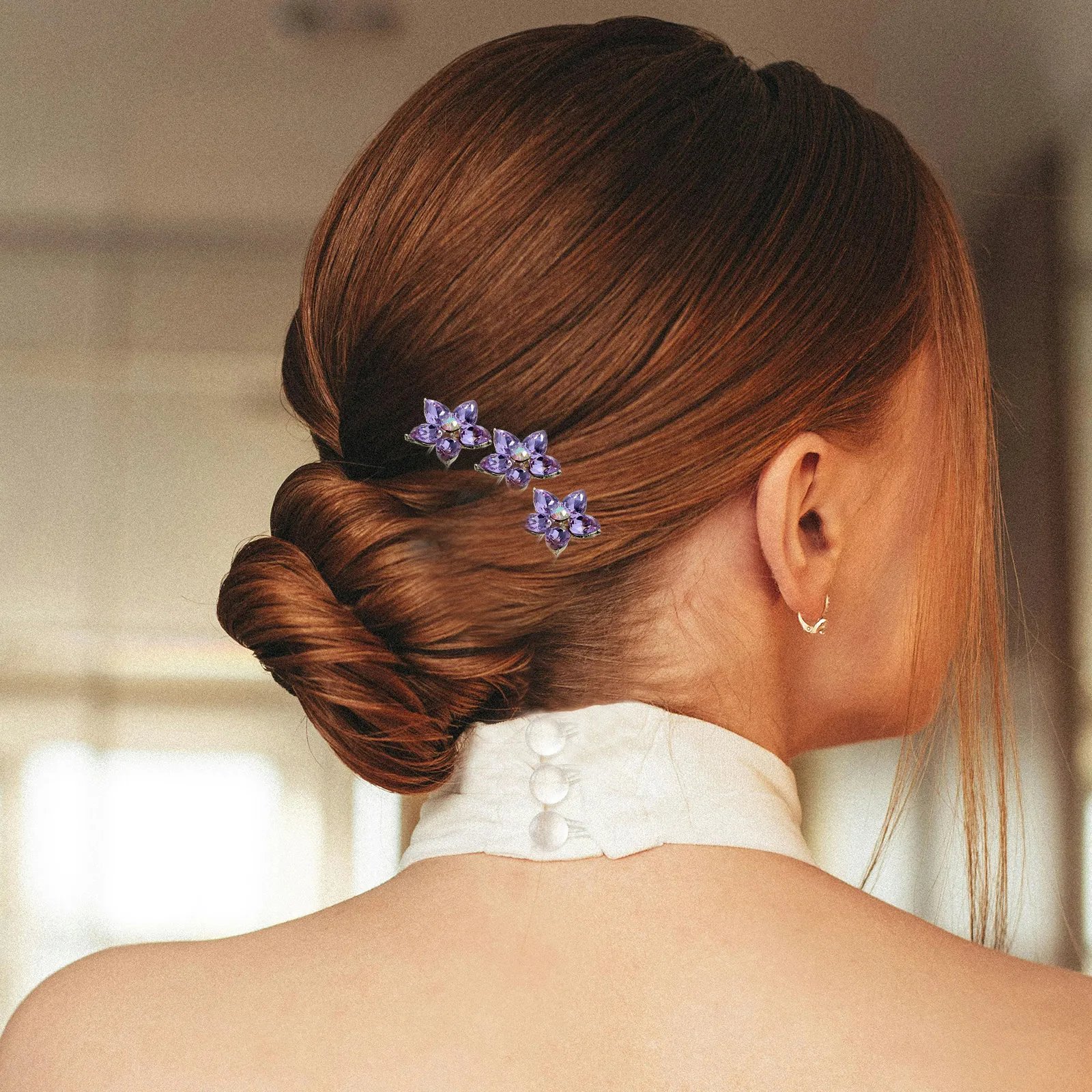 

4pcs Rhinestone Pins Wedding Hair Clips Elegant Bridal Headpiece for Women Updo Hairstyle Tools Zinc Alloy Hair Accessories